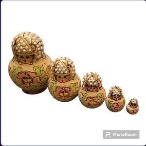 Russian Matryoshka Nesting Dolls Signed Ceprueb Nocag 1995